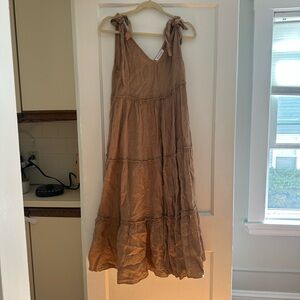 Chic Sleeveless Brown Maxi Dress